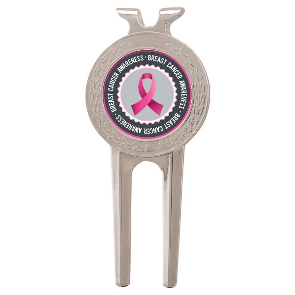 1 1/2" x 3" Silver Divot Tool with Custom Printed Insert - Silver