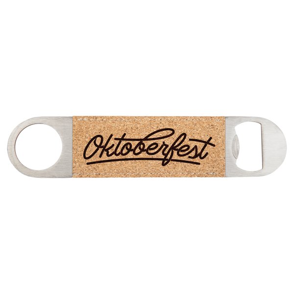1 1/2" x 7" Cork Bottle Opener - Brown/Silver