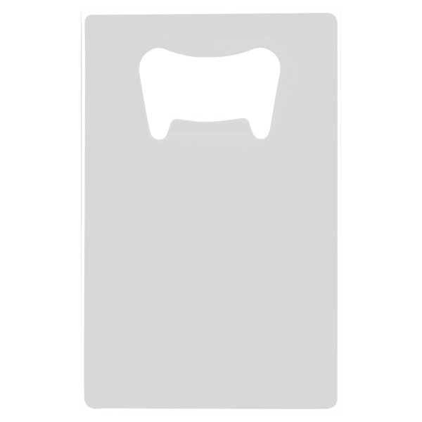 2 1/8" x 3 3/8" Custom Printed White Stainless Steel Bottle Opener - White