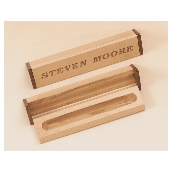 1 1/2" x 7" Maple and Walnut Pen Case - Walnut/Maple Brown