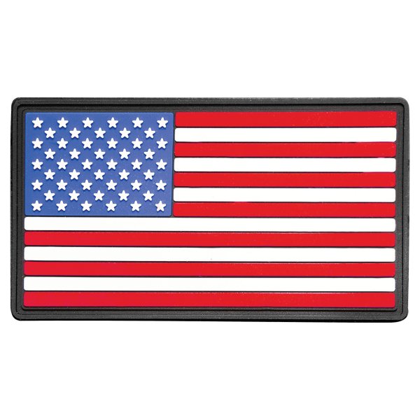 1 3/4" x 3 1/4" Red White and Blue American Flag PVC Patch with Kota Pro Adhesive - Red White and Blue