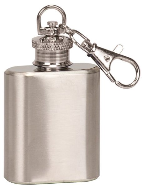 1 oz. Stainless Steel Flask Keychain - Stainless Steel
