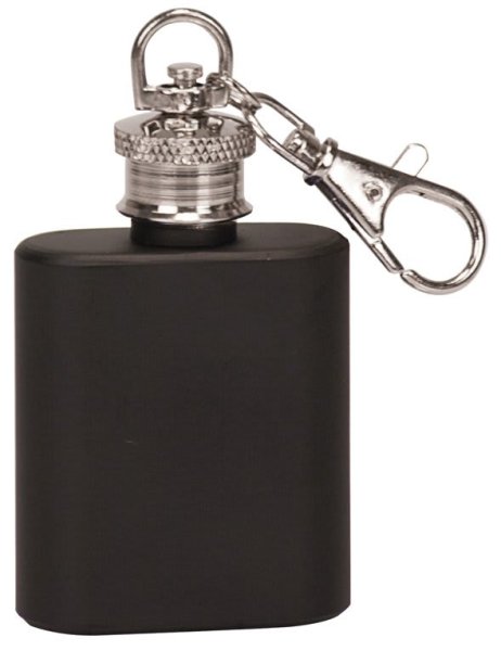1 oz. Matte Black Flask Keychain - Matte Black