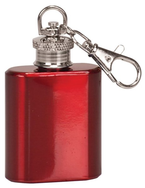 1 oz. Gloss Red Flask Keychain - Gloss Red