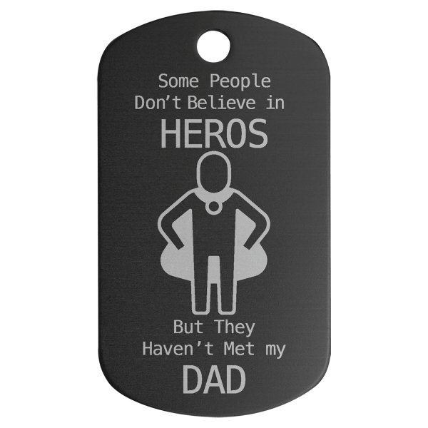 1" x 2" Black Anodized Aluminum  G.I. Tag - Black