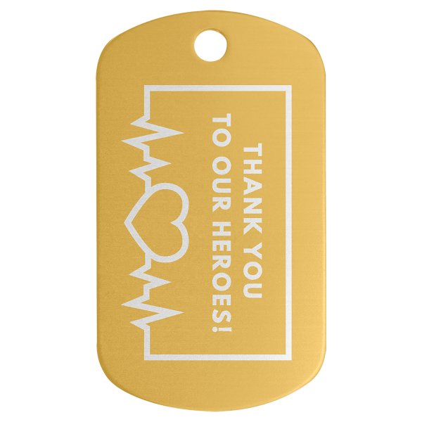 1" x 2" Gold Aodized Aluminum  G.I. Tag - Gold