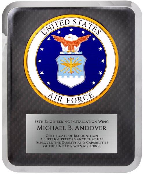 10 1/2" x 13" Air Force Hero Plaque - Silver/Blue/Black