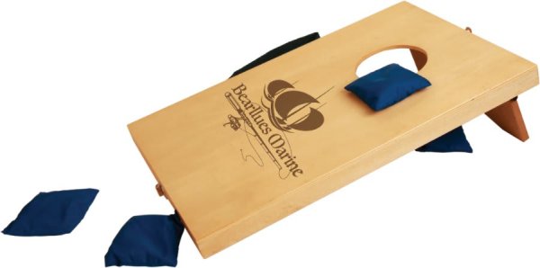 10 1/2" x 15 3/4" Mini Bean Bag Toss/Cornhole Game - Light Brown