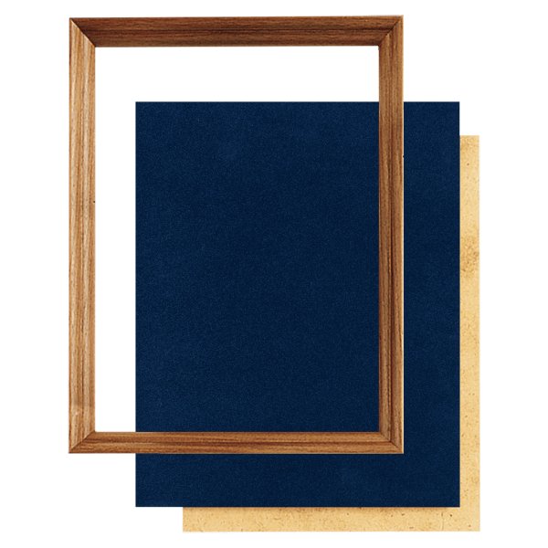 10" x 13" American Walnut Shadow Box Frame with Blue Velour Backing - Walnut/Blue