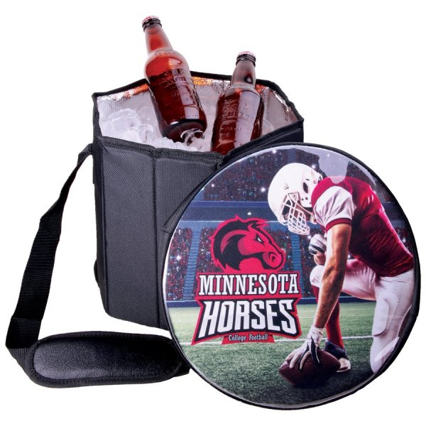 11 1/2" Custom Printed Foldable Insulated Cooler - Black