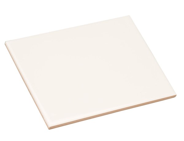 6" x 8" White Custom Printed Ceramic Tile - White