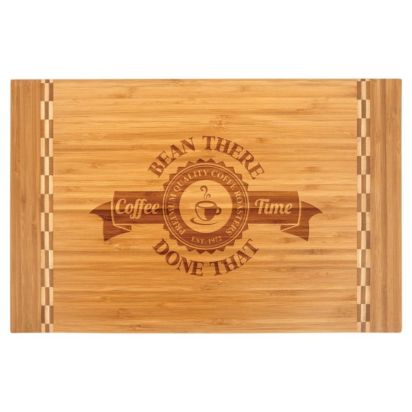 18 1/4" x 12" Bamboo Cutting Board with Butcher Block Inlay - Multi Brown