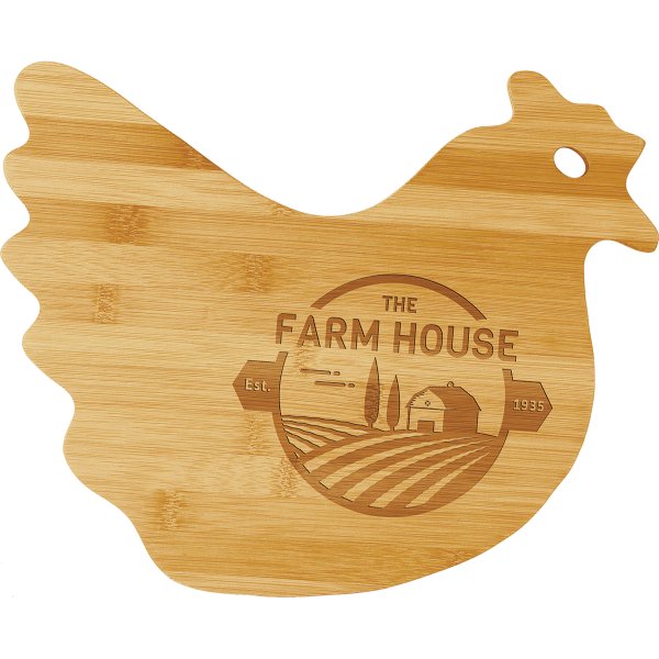 13 1/2" x 10 7/8" Bamboo Hen Shaped Cutting Board - Bamboo