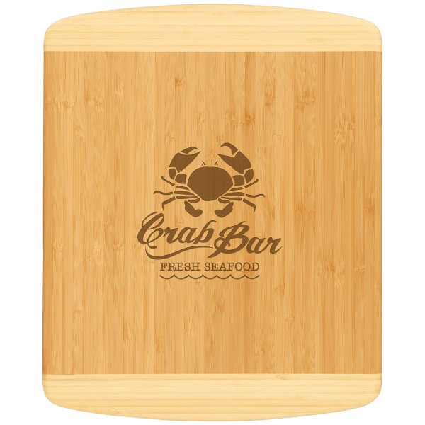 13 1/2" x 11 1/2" Bamboo 2-Tone Cutting Board - Bamboo