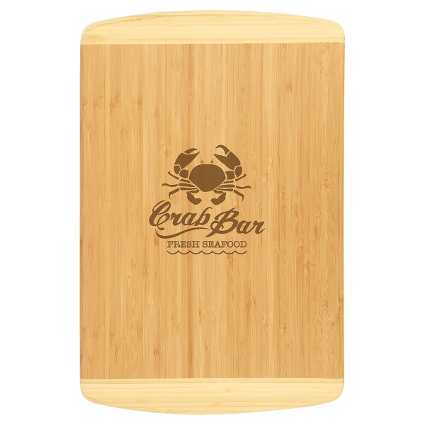 18" x 12" Bamboo 2-Tone Cutting Board - Bamboo