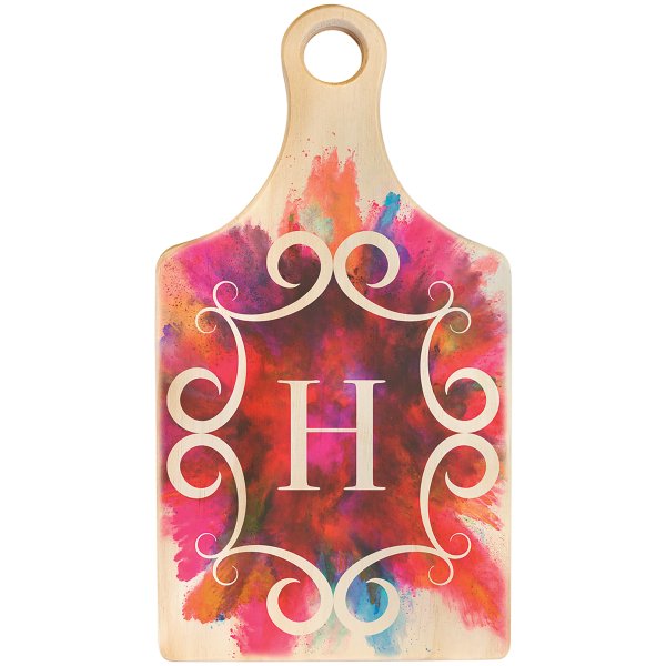 13 1/2" x 7" Custom Printed Paddle Shaped  Wood Cutting Board - Natural