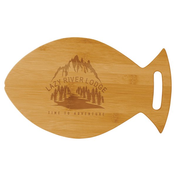 14" x 8 1/2" Bamboo Fish Shaped Cutting Board - Bamboo