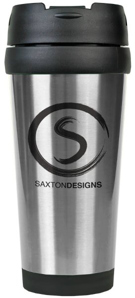 16 oz. Silver Custom Engraved Stainless Steel Travel Mug without Handle - Silver