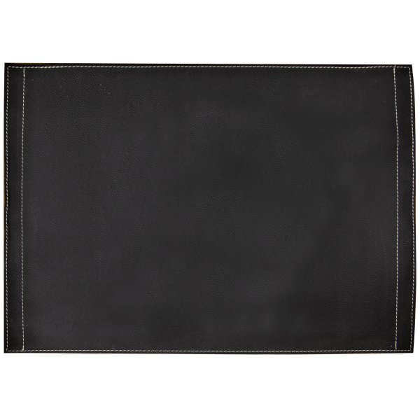 16" x 12" Black/Gold Engraved Faux Leather Insert for Serving Tray - Black/Brown