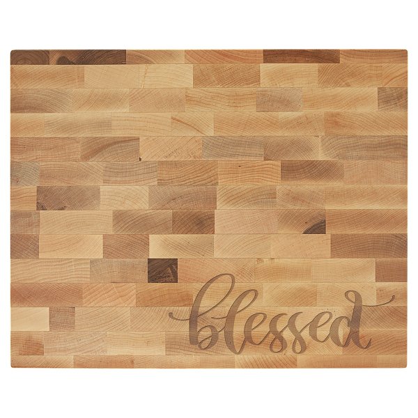 16" x 13" x 1 1/2" Maple Butcher Block Cutting Board - Multi Brown