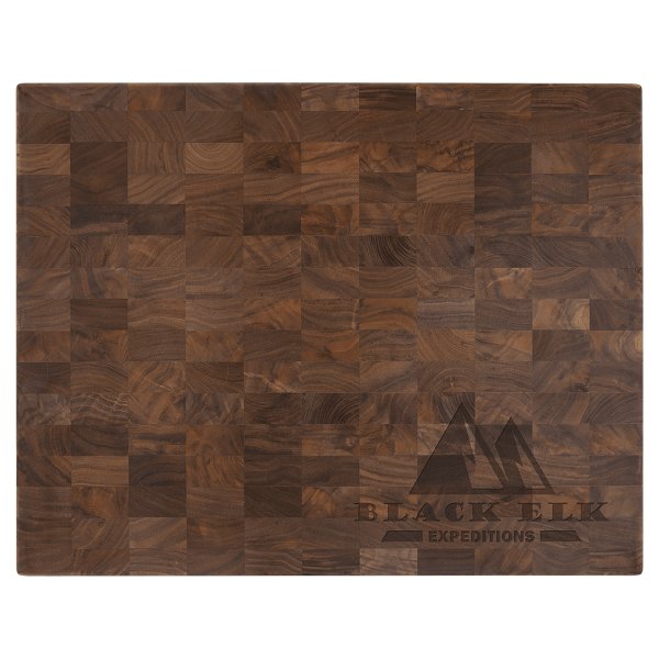 22" x 13" x 1 3/8" Walnut Butcher Block Cutting Board - Multi Brown