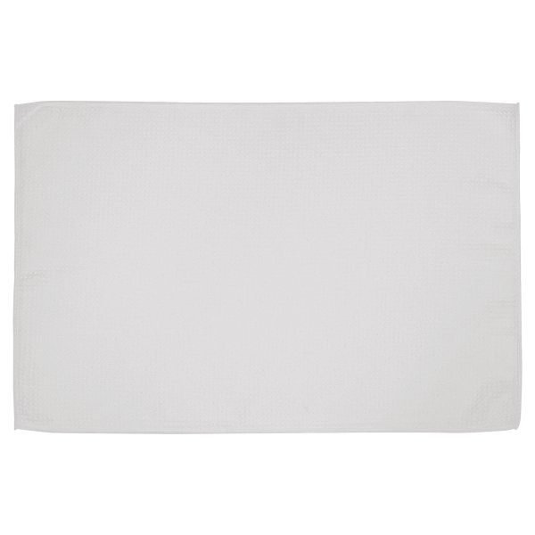 16" x 25" White Waffle Weave Custom Printed Towel - White
