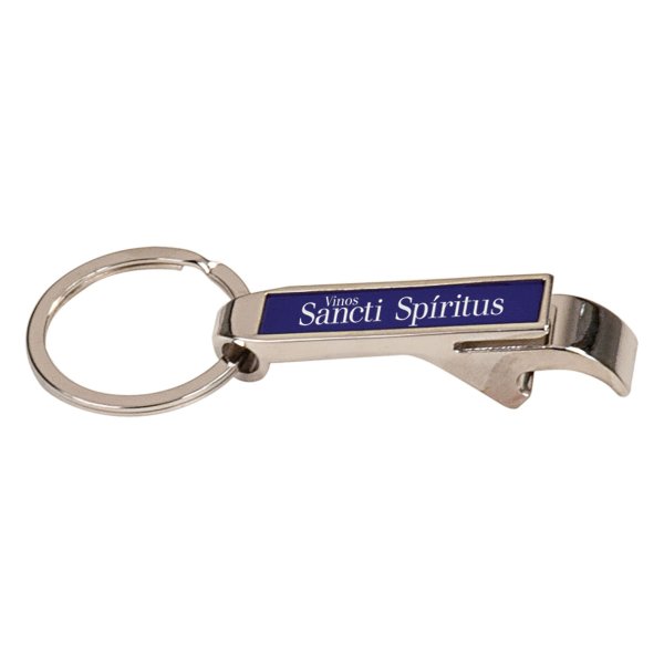 2 1/2" Blue Custom Engraved Bottle Opener Keychain - Blue