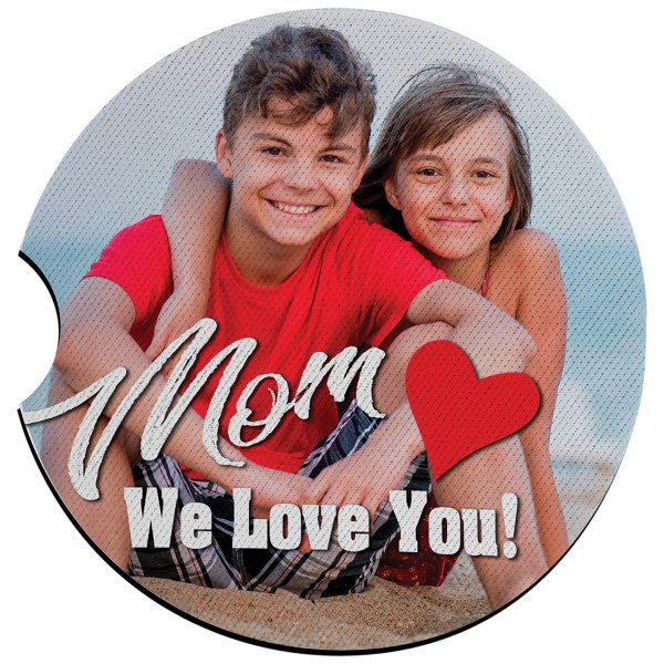 2 1/2" Custom Printed Neoprene Car Coaster - white