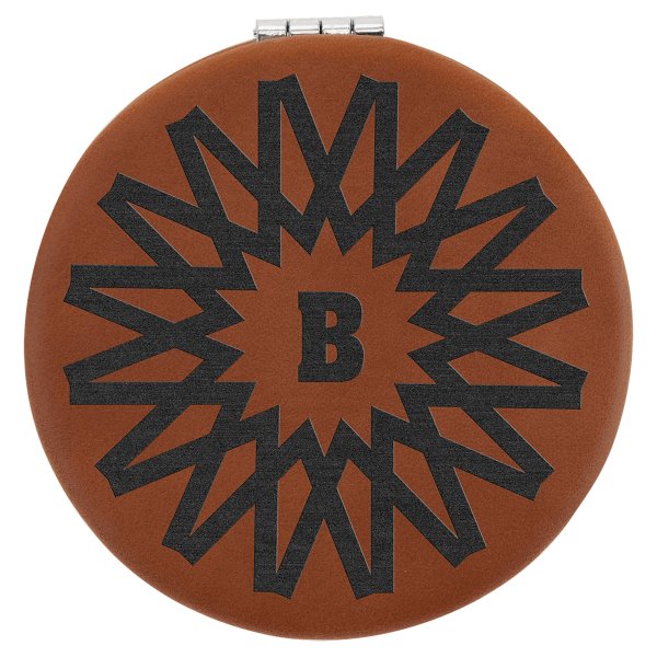 2 1/2" Rawhide Engraved Faux Leather Compact Mirror - Rawhide
