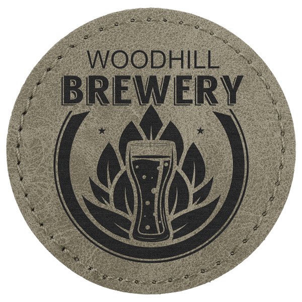 2 1/2" Light Green Premier Engraved Faux Leather Round Patch with Kota Pro Adhesive - Creekside Collection - Light Green