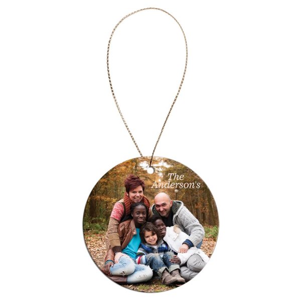 2 1/2" White Custom Printed Round Ceramic Ornament - White