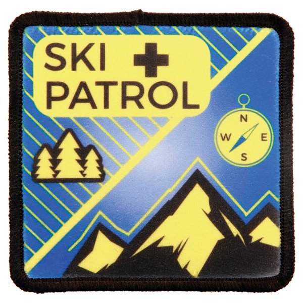 2 1/2" x 2 1/2" Square Custom Printed Patch with Adhesive & Black Border - White/Black