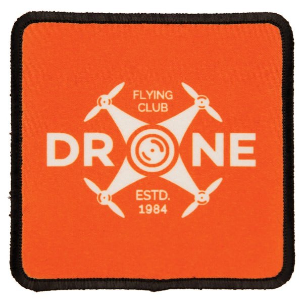 3" x 3" Square Custom Printed Patch with Adhesive & Black Border - White/Black