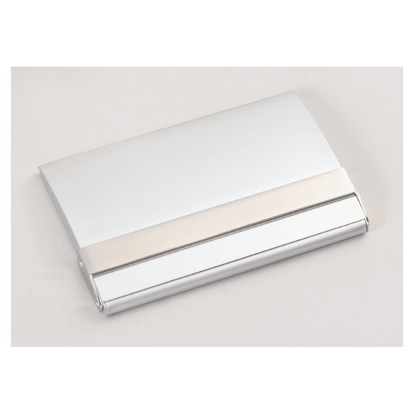 2 1/2" x 3 3/4" Matte Silver Business Card Case - Silver