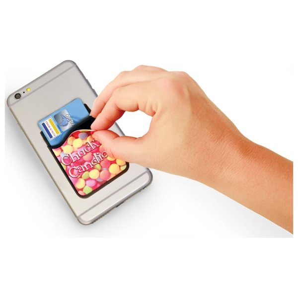 2-in-1 Cell Phone Wallet with Custom Printed & Removable Cleaning Insert - Black/White
