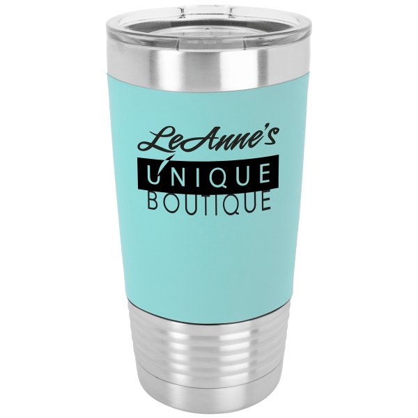 Polar Camel 20 oz. Teal/Black Silicone Grip Tumbler with Standard Lid - Teal/Black