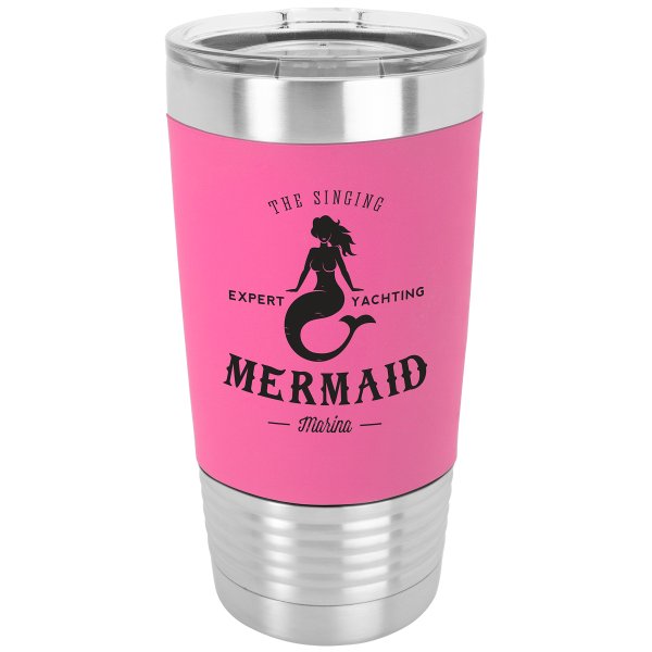 Polar Camel 20 oz. Pink/Black Silicone Grip Tumbler with Standard Lid - Pink/Black
