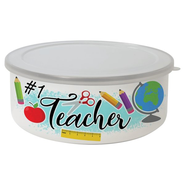 24 oz. Short Enamel Bowl with Lid - Default