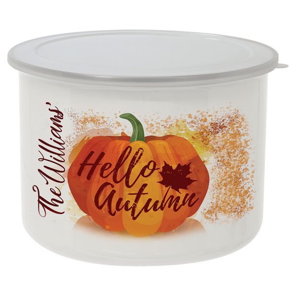 27 oz. Tall Enamel Container with Flexible Plastic Lid - Default