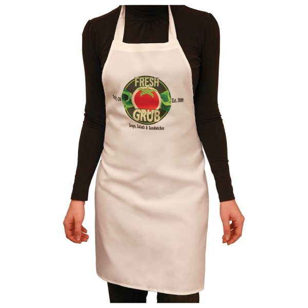 28" x 31 1/2" White Custom Printed Apron - White