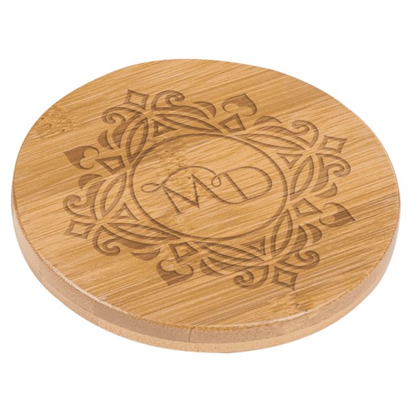 3 1/2" Round Bamboo Coaster - Bamboo