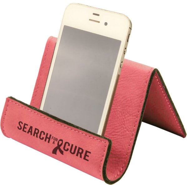 3 1/2" x 2 1/2" Pink Engraved Faux Leather Holder Easel - Pink