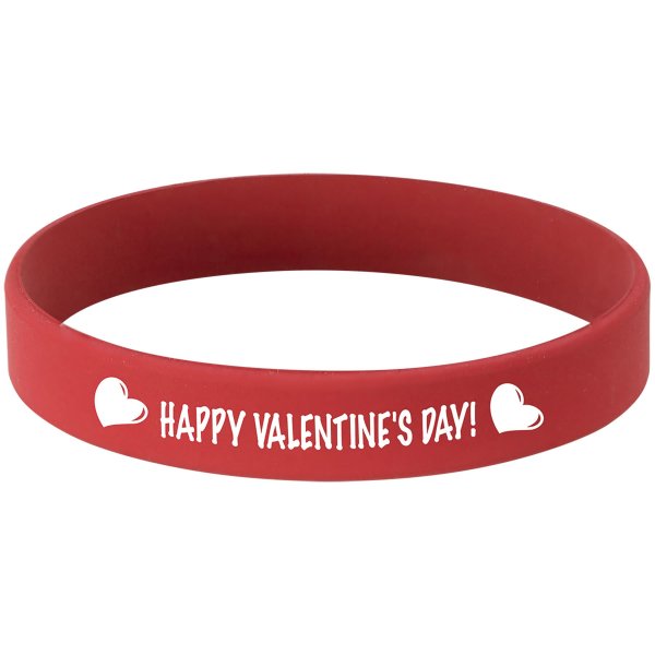 3 3/4" Red/White Custom Engraved Bracelet - Red/White