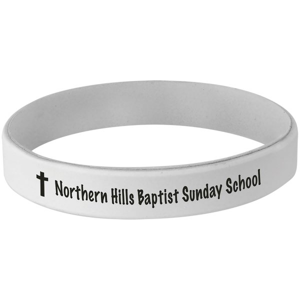 3 3/4" White/Black Custom Engraved Bracelet - White/Black