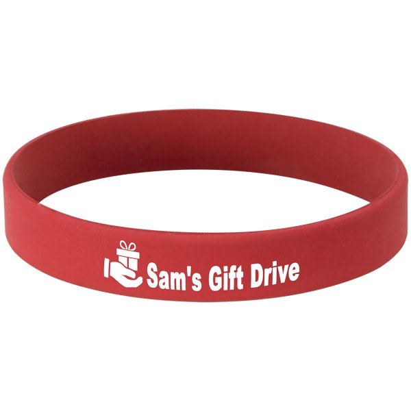 4 1/8" Red/White Custom Engraved Bracelet - Red/White