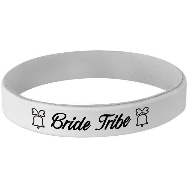 4 1/8" White/Black Custom Engraved Bracelet - White/Black