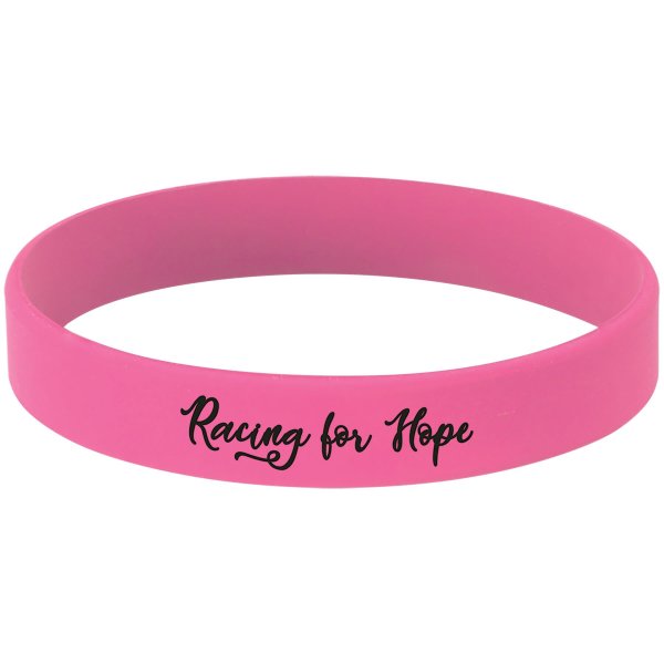 4 1/8" Pink/Black Custom Engraved Bracelet - Pink/Black