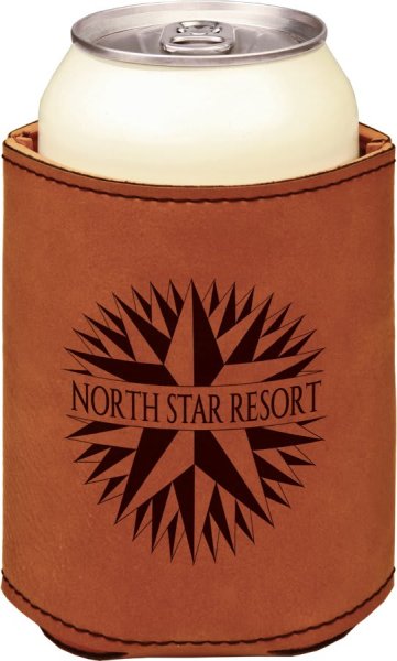 3 3/4" Rawhide Engraved Faux Leather Beverage Holder - Rawhide