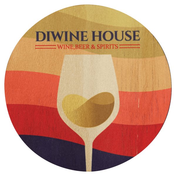 3 3/4" Round Custom Printed Wood Coaster - Default