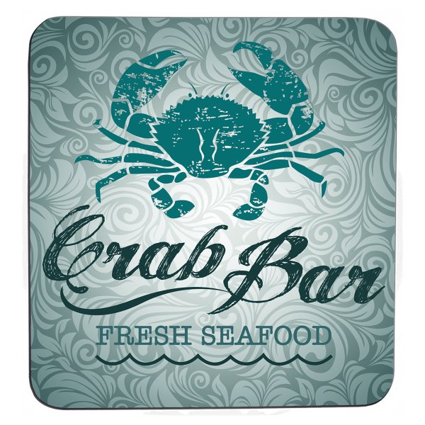 3 3/4" x 3 3/4" Custom Printed Flexible Square Coaster with Rubber Backing - White